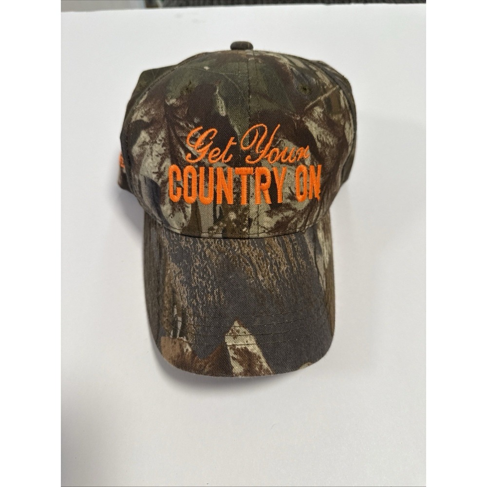 OC Sports Bi-Mart Willamette Country Music Fest Hat Camo Orange Adjustable Cap